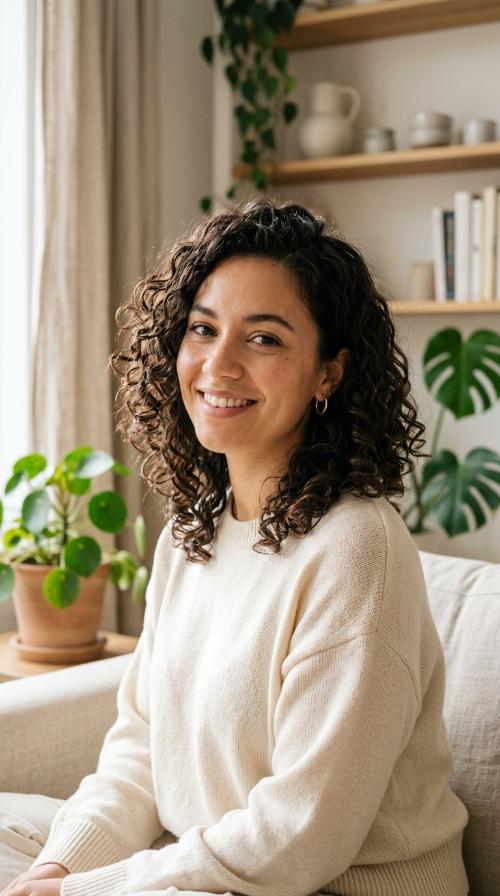 Angled Curly Bob