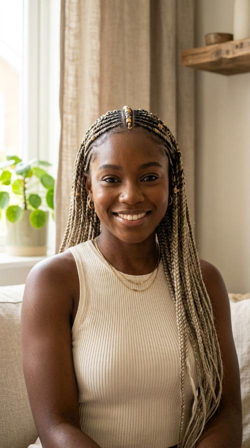 Ash Blonde Fulani Braids