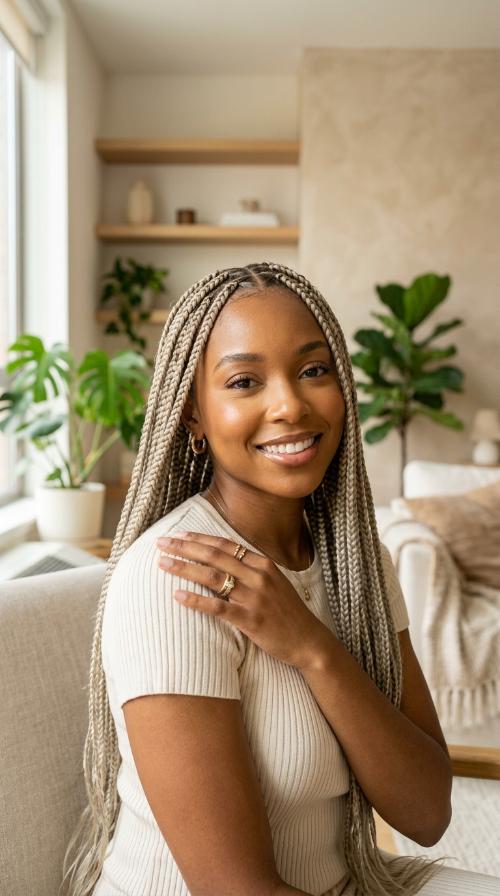 Ash Blonde Knotless Braids