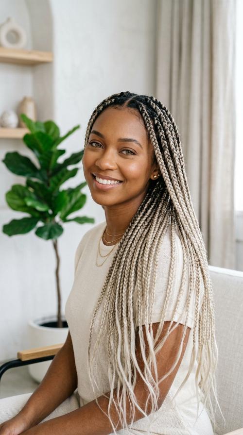 Ash Blonde Ombre Braids
