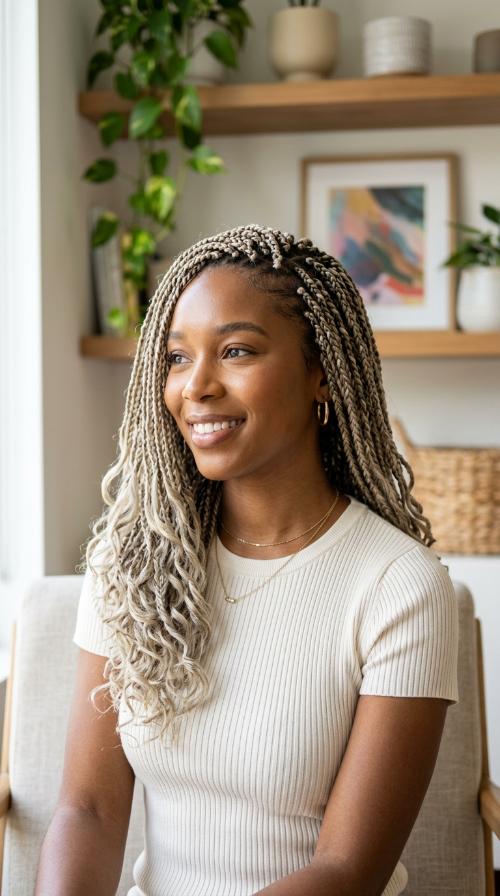 Ash Blonde Senegalese Twists