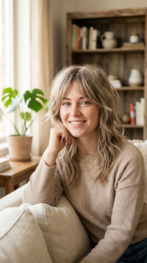 Ash Blonde Wolf Cut