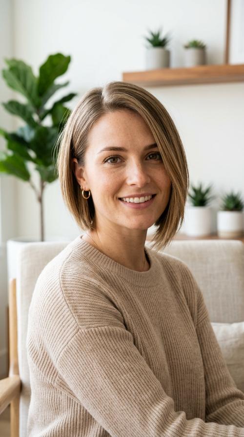 Asymmetrical Chin-Length Cut