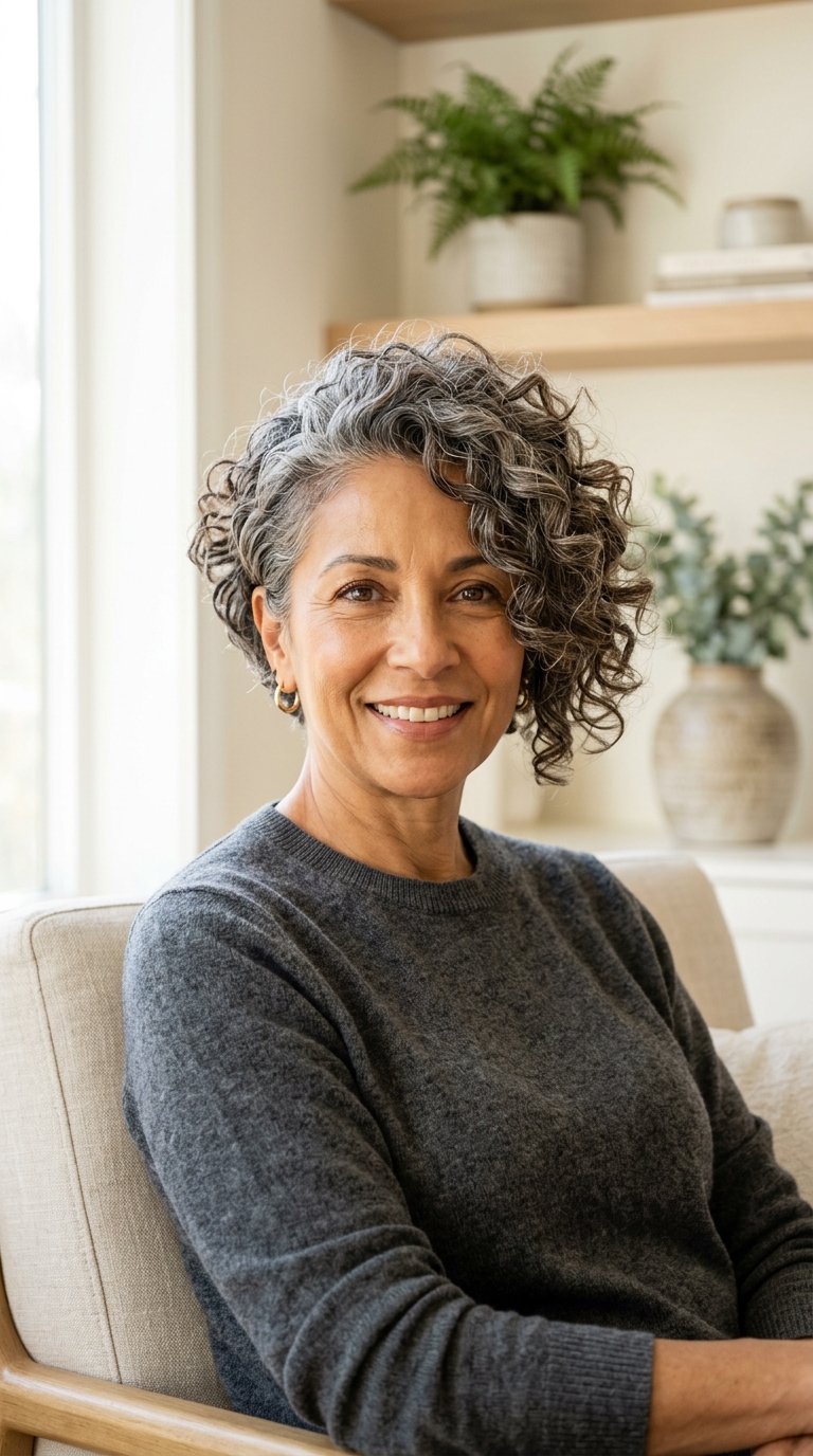 Asymmetrical Curly Crop