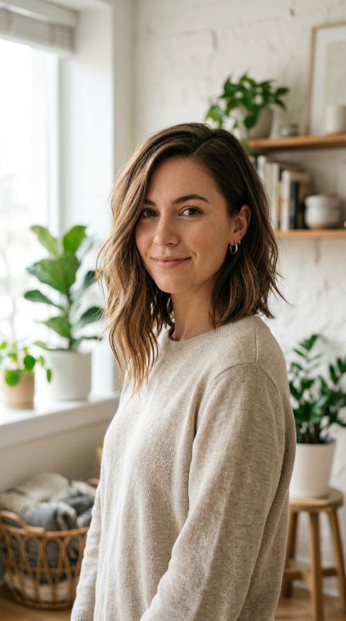 Asymmetrical Lob with Side Parting