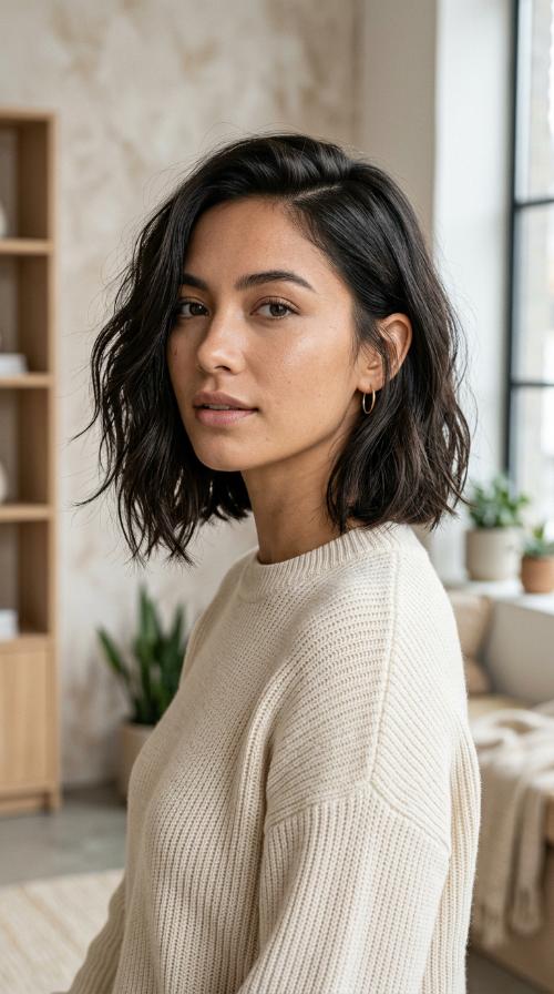 Asymmetrical Shoulder-Length Bob