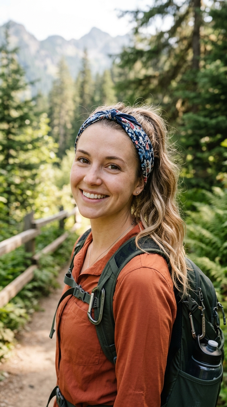 Bandana Wrap with a Loose Pony