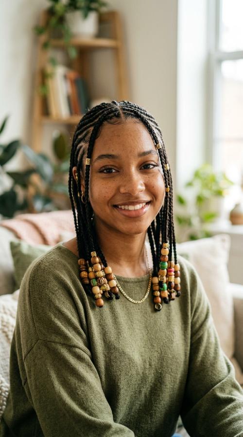 Beaded Front Braids