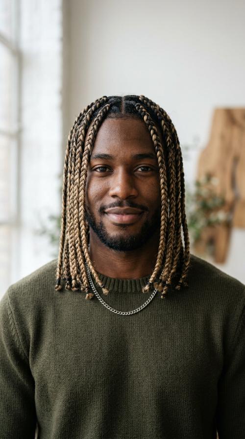 Blonde Streaked Box Braids