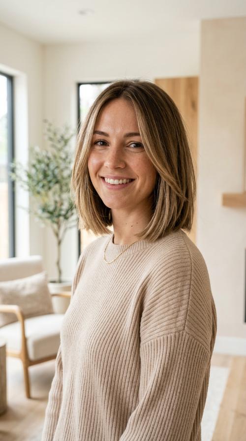 Blunt Bob with Internal Thinning