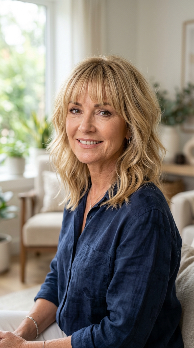 Blunt-Cut Shag with Bangs