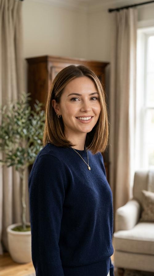 Blunt Cut with Face-Framing Highlights