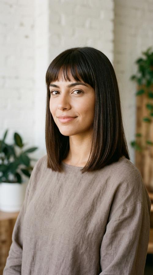 Blunt Cut with Micro-Bangs