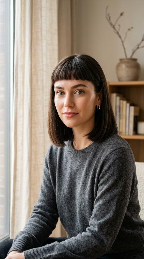 Blunt Cut with Micro-Bangs