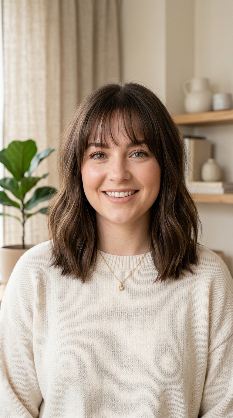 Blunt Cut with Wispy, See-Through Bangs