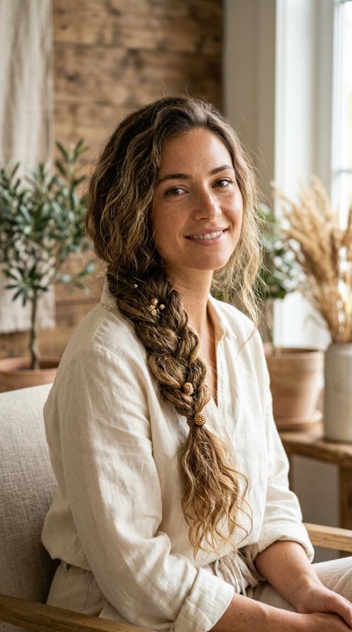 Bohemian Four-Strand Side Braid