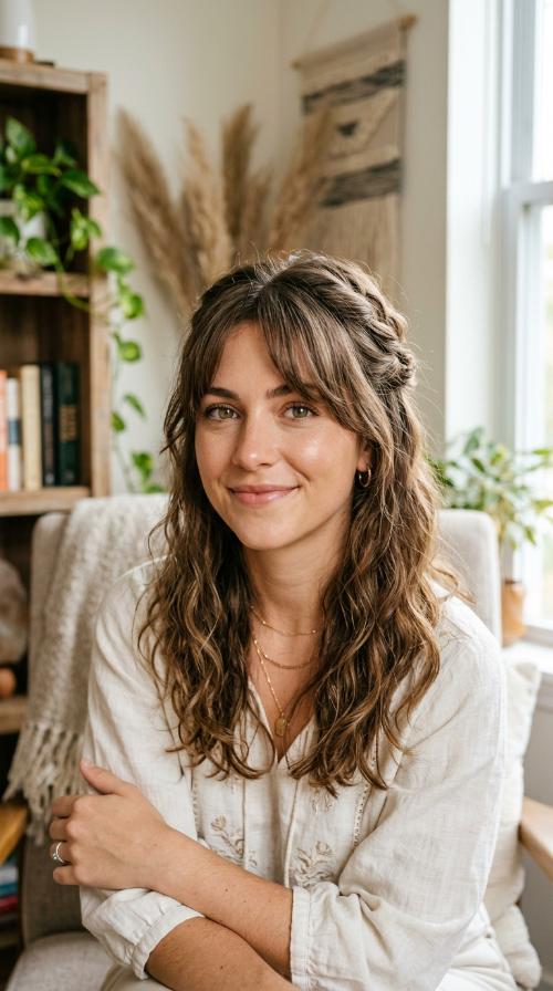 Bohemian Half-Up Style