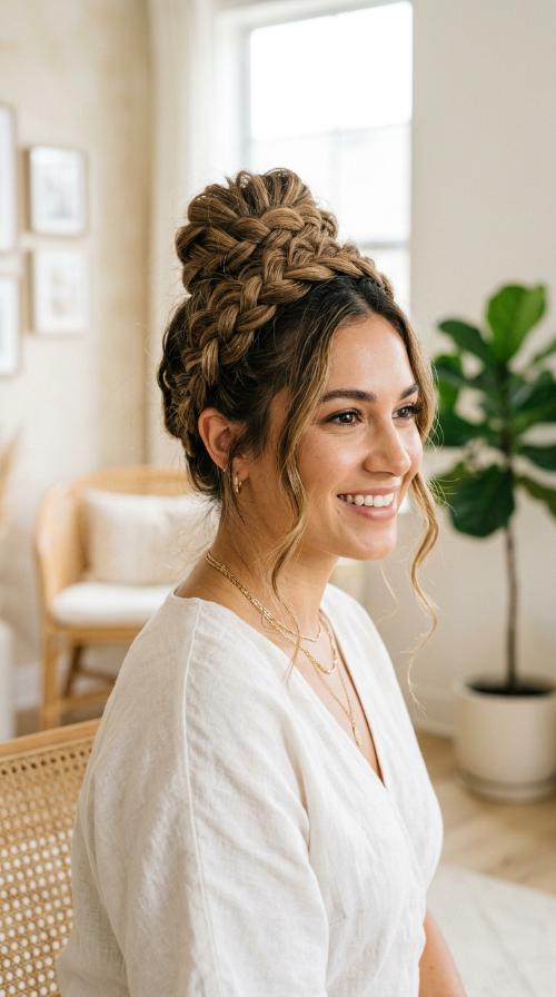 Boho Braided Top Knot