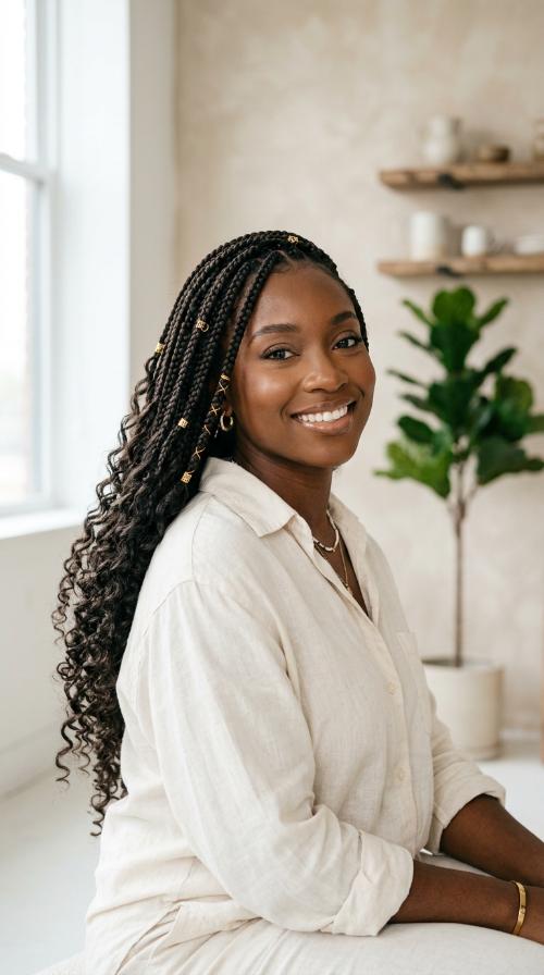 Boho Braids with Curly Ends