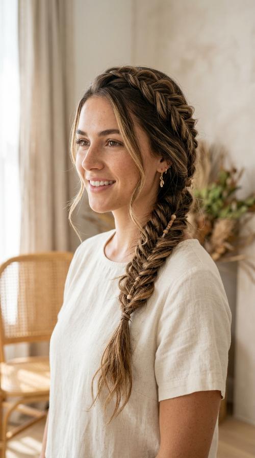 Boho Fishtail Side Braid