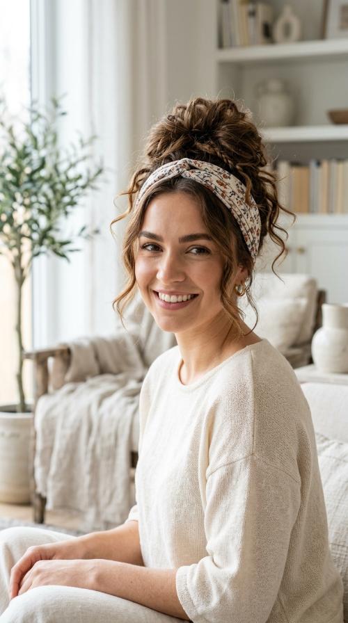 Boho Messy Bun with Headband
