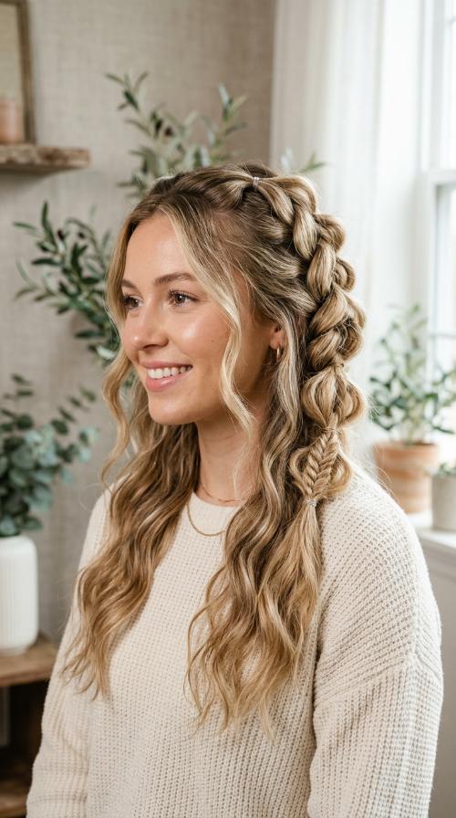 Boho Pull-Through Half Braid