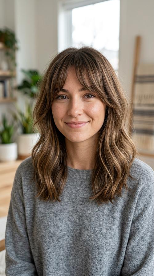 Bottleneck Bangs with Medium Length