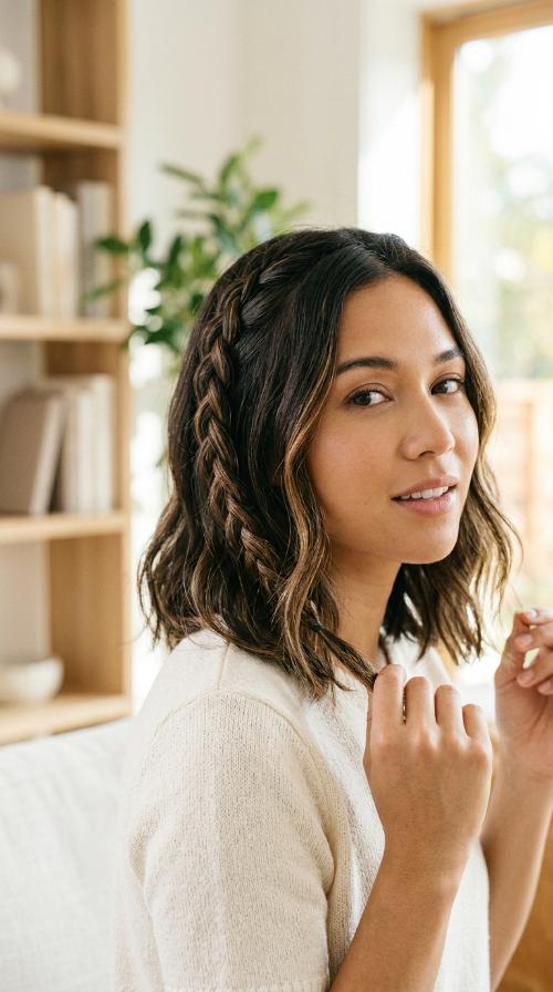 Braided Accent Shoulder Cut