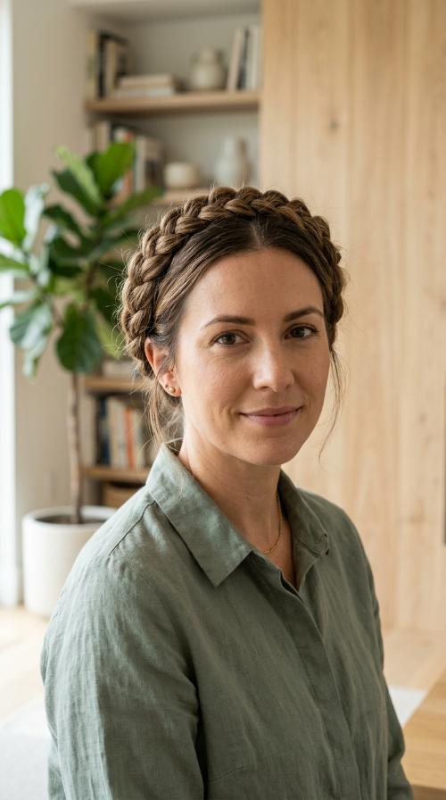 Braided Crown for Medium Hair
