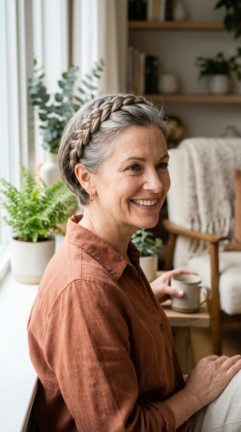 Braided Crown for Short Hair