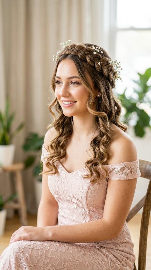 Braided Crown with Curls