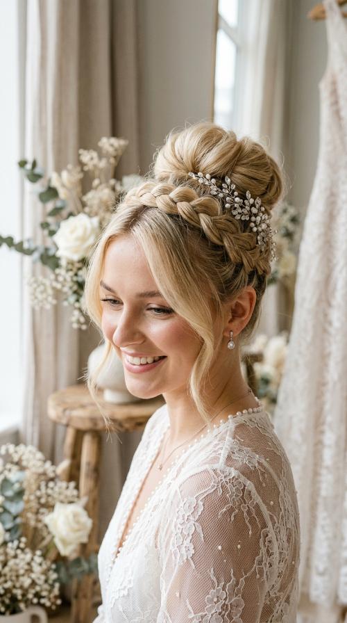 Braided High Bun with Volume Boost