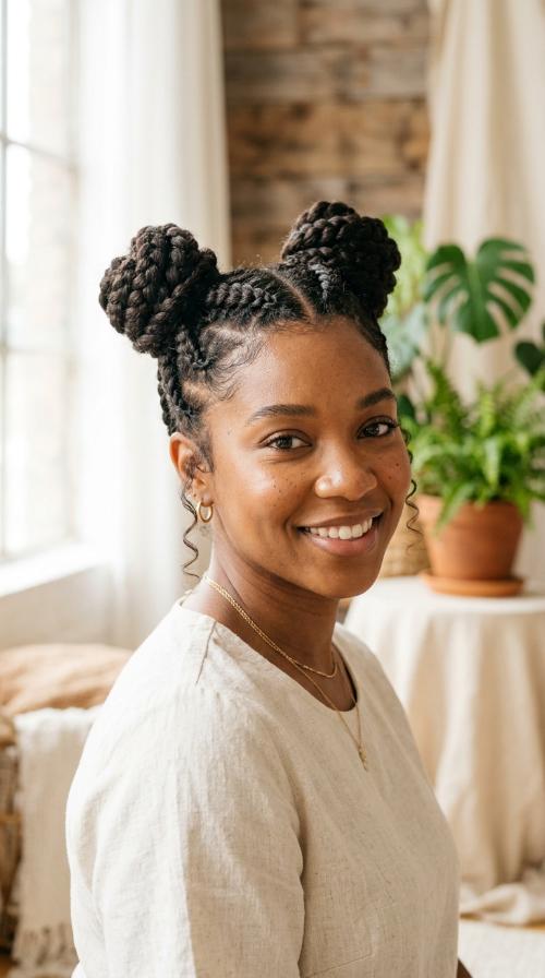 Braided Space Buns