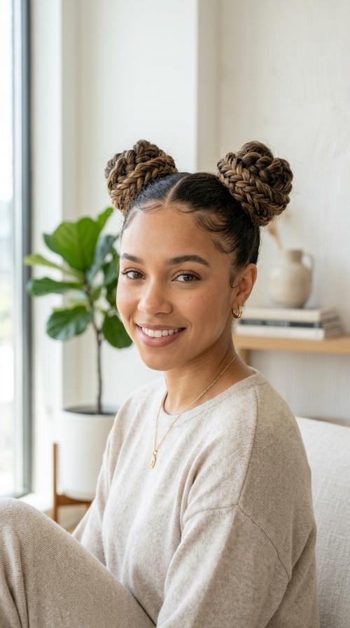 Braided Space Buns