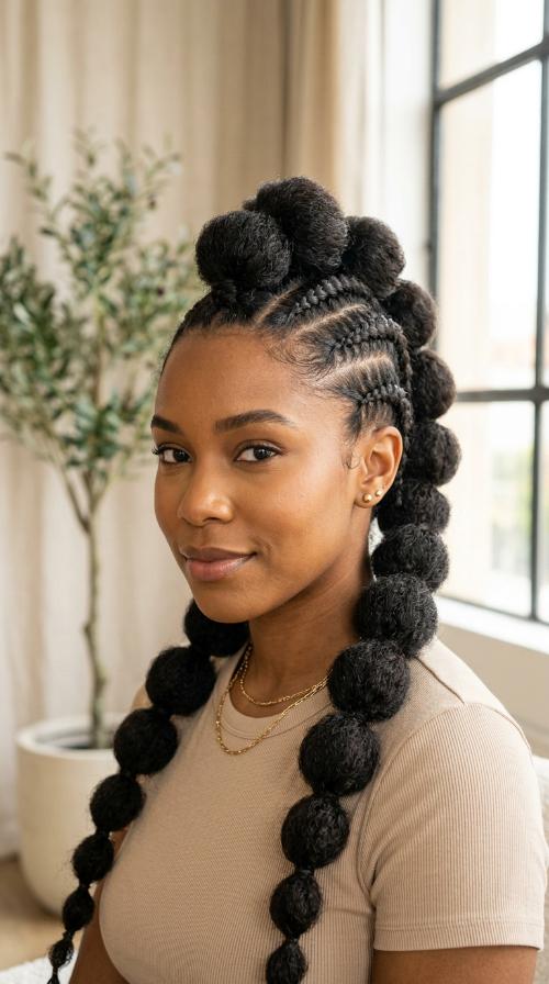 Bubble Braid Faux Hawk
