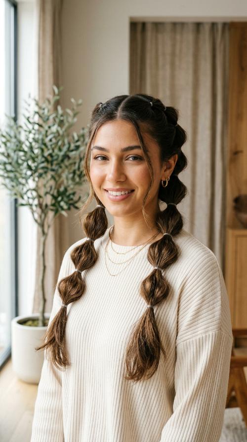 Bubble Braid Pigtails