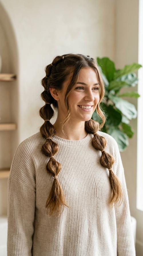 Bubble Braid Pigtails