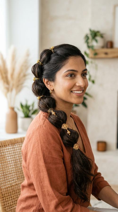 Bubble Braid with Gold Accents