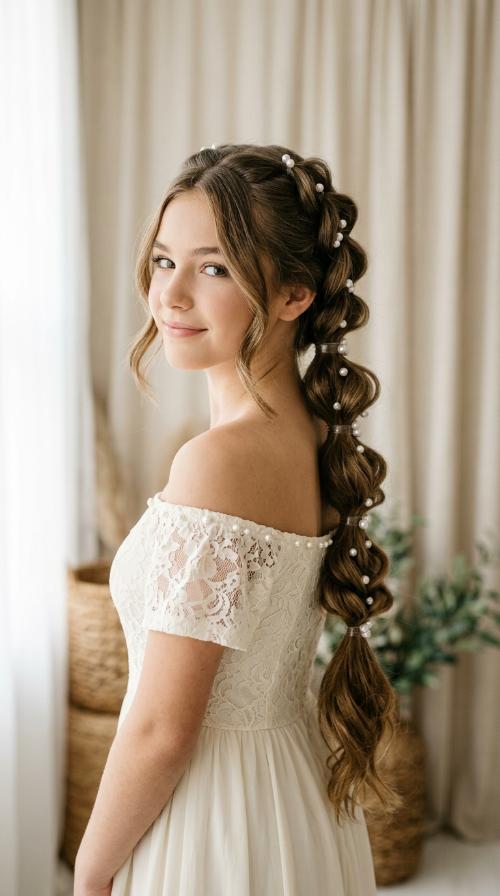 Bubble Braid with Pearl Embellishments