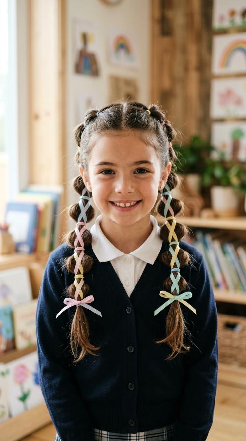 Bubble Braids with Ribbons