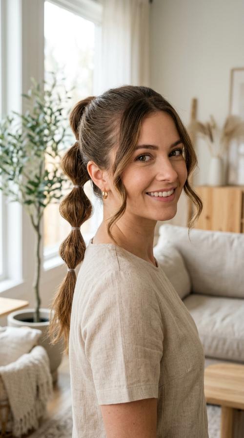 Bubble Ponytail with Clear Elastics