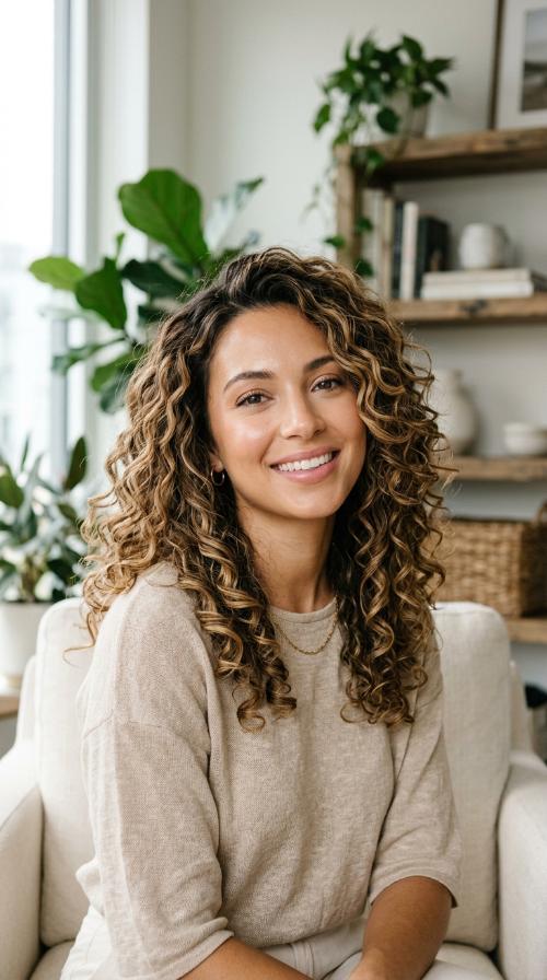 Caramel Balayage Curls
