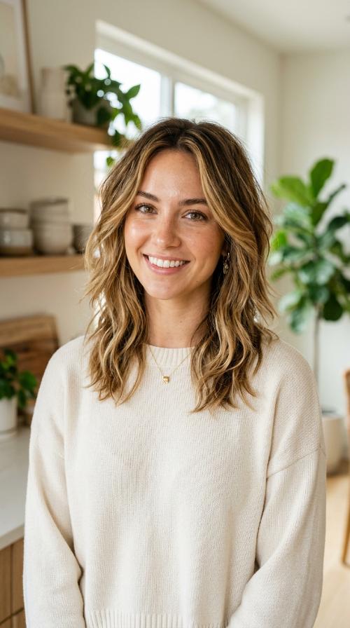 Choppy Layers with Honey Balayage