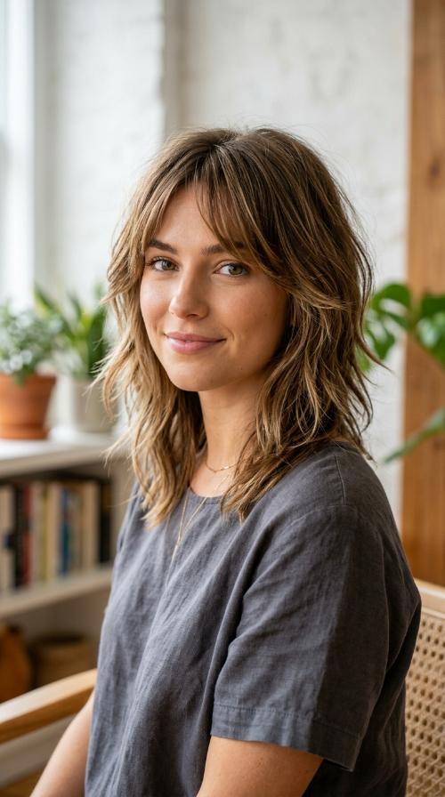 Choppy Layers with Piecey Side Bangs