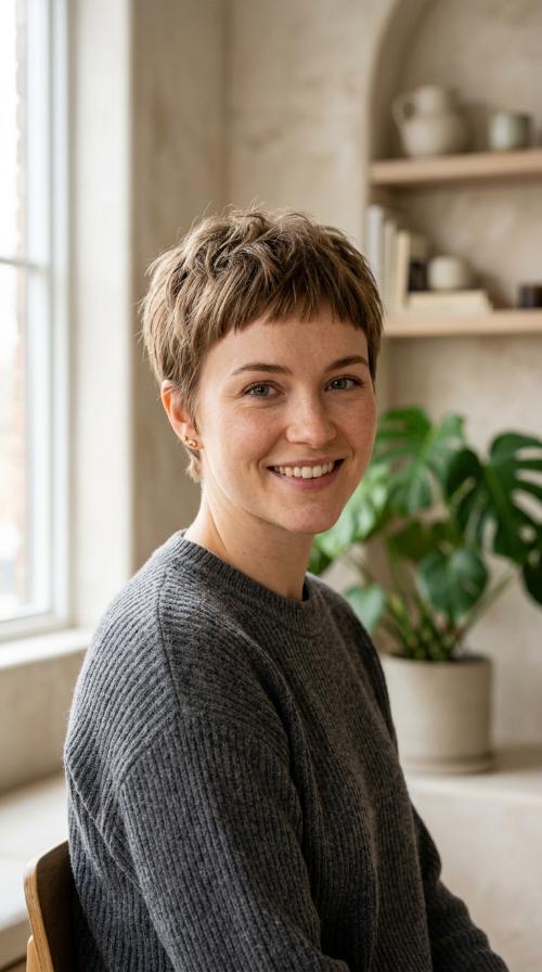 Choppy Pixie with Micro-Bangs