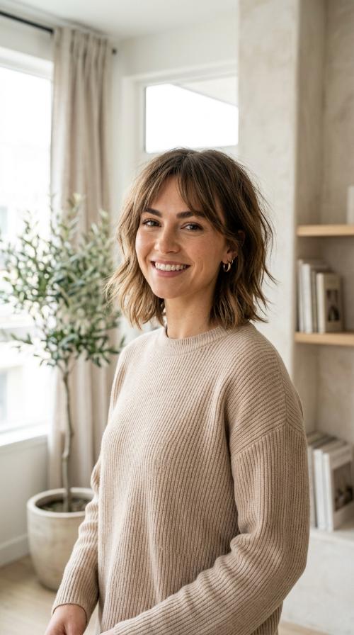 Choppy Shoulder-Length Cut