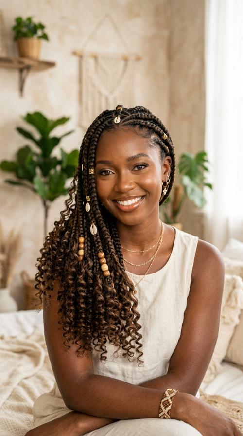 Chunky Boho Fulani with Curly Ends