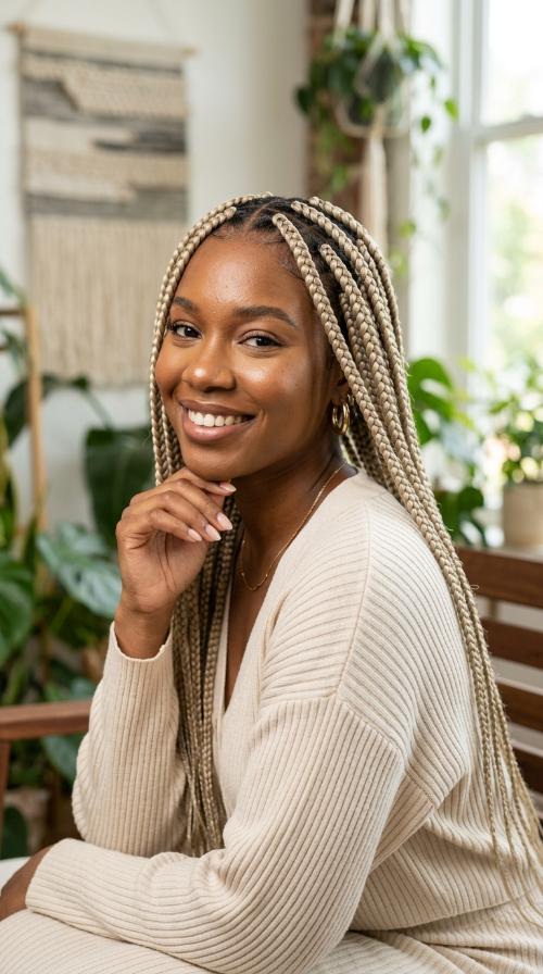 Classic Ash Blonde Box Braids
