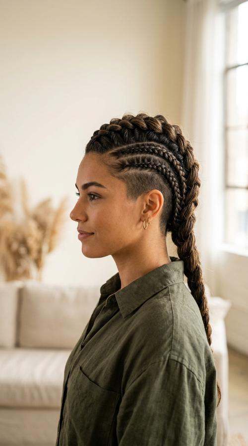 Classic Dutch Braid Mohawk