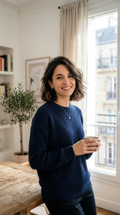 Classic French Girl Brunette Bob